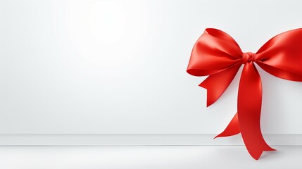 Wall Mural - red bow on a white background