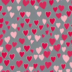 Wall Mural - seamless pattern with hearts