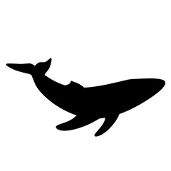 Wall Mural - Whale silhouette icon vector. Whale silhouette can be used as icon, symbol or sign. Whale icon vector for design of ocean, undersea, nature or marine