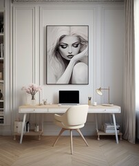 Canvas Print - Poster mockup, room painting, room interior