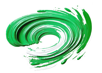 Wall Mural - green brush strokes and splashes isolated against transparent background
