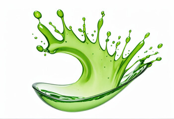 Poster - green brush strokes and splashes isolated against transparent background
