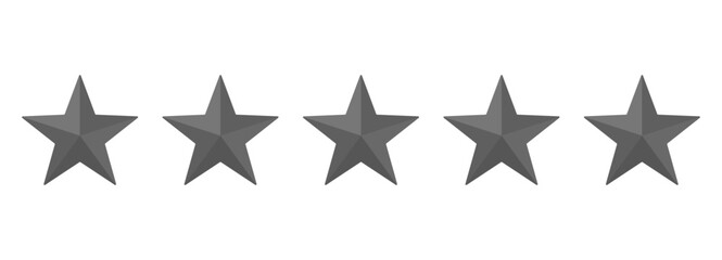 Wall Mural - five gray stars for rating and ranking reviews
