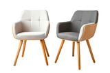 Fototapeta  - Scandinavian style modern chairs over white transparent background