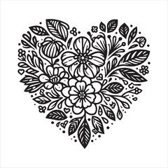 Valentine's day for love floral flower design vector logo icon illustration for graphic design