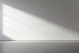 Fototapeta Perspektywa 3d - Simple white wall with an ethereal shadow.