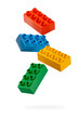 Toy bricks isolated on white