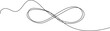 One continuous line drawing of Infinity symbol. Loop mobius icon and endless forever love concept in simple linear style