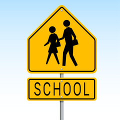 American school school zone sign, children's sanctuary