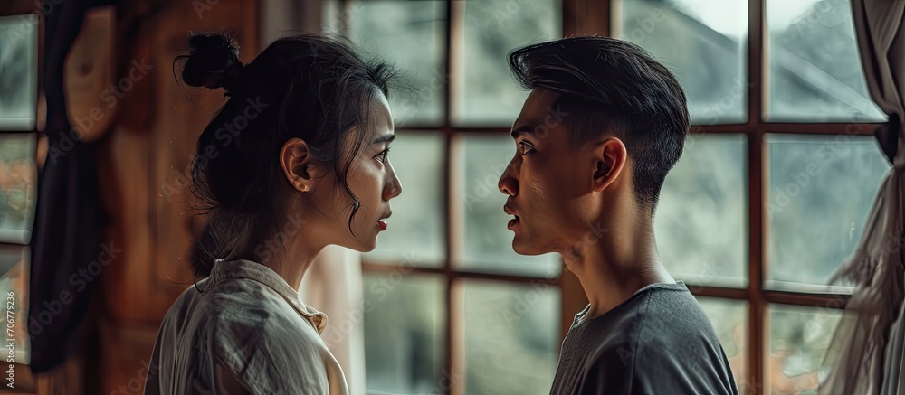 Fresh Look at Photo Stock Silhoutte Of Asian Couple Has A Serious Argue