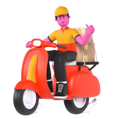 Wall Mural - Boy Scooter Delivery Deliveryman Package Courier