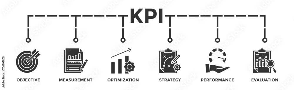 KPI banner web icon vector illustration concept for key performance ...