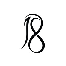 Elegant Number 18 Logo Design Template Vector Illustration