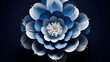 blueprint blossom. A blossom where each petal is a different blueprint in paper art style