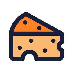 Sticker - cheese flat line icon