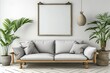 sofa set modern living room with indoor plants