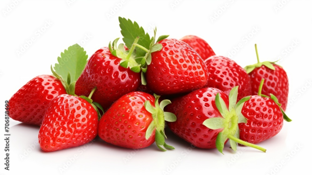 Large collection of fresh strawberries isolated on white background ...
