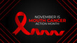 Vector illustration on the theme of  Mouth Cancer action month observed each year during November. banner, cover, flyer, brochure, website, backdrop, Holiday, poster, card and background design.