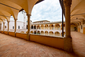 Sticker - Courtyard of the Friary - Assisi - Italy