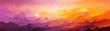 A vibrant abstract landscape painting depicting the beauty of nature's sunset, created with layers of acrylic paint and skillful brushstrokes