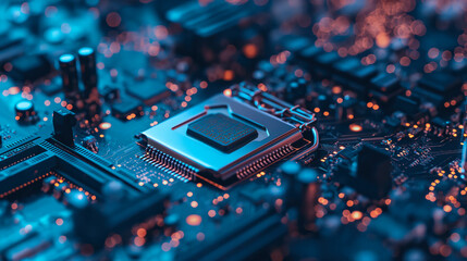 Wall Mural - High-Tech Circuit Board Abstract Background