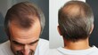 Front and Back view of mature man who is loosing his hair.