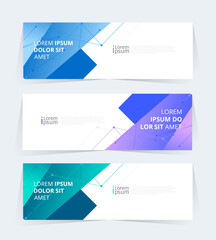 Sticker - Geometric banner design with Vector presentation template.
