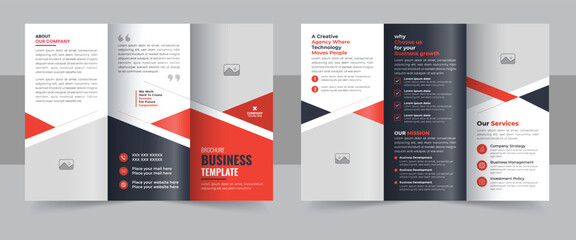 Wall Mural - trifold business brochure template, business trifold brochure design layout