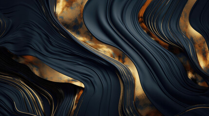 Wall Mural - black and gold marble gradient wallpaper,black marble with golden veins ,black marbel natural patter