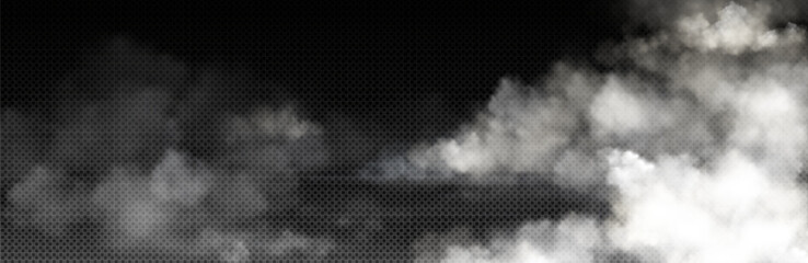 Wall Mural - white smoke cloud with overlay effect on transparent background. realistic border with fog. vector i