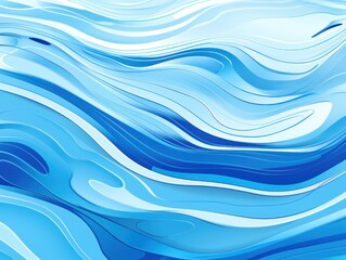 Wall Mural - Blue and White Wavy Lines Background