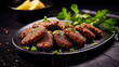 delicious Lebanese Arabic food kibbeh kibe on black slate