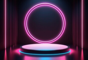 Wall Mural - purple stage spotlight