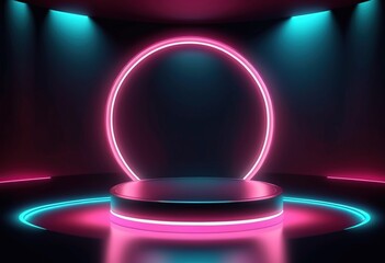 Wall Mural - glowing neon lights