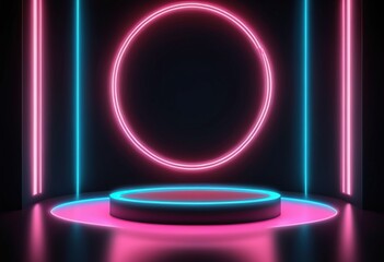 Wall Mural - glowing neon lights