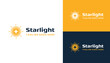 Simple Starlight With Sparkling Sparks Rotation Line Art logo design