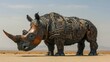 Ammunition Rhino Sculpture in the Desert