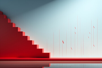 Poster - Minimalist, geometric depiction of a business presentation or pitch.