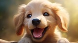 Fototapeta Dziecięca - a puppy happy with excitement, in the style of cartoon realism