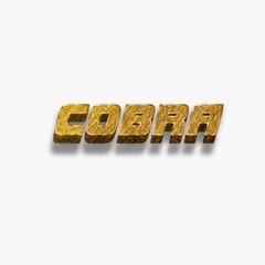 Wall Mural - 3D Cobra text  golden effect on white background