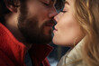 © Firn - Close up of romantic young couple in love kissing