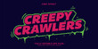 © Bushmandesign - editable vector vintage neon color horror movie title style font effect