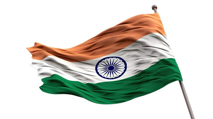 Indian flag isolated on transparent background, Generative ai.