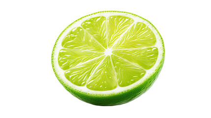 Wall Mural - Fresh raw organic lime on white isolated on clear png background and transparent background. fresh and organic concept for health, AI generative. 