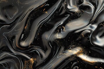 Wall Mural - Metallic abstract wavy liquid background