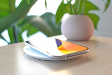 Smartphone on modern wireless charger