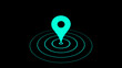 Map pin icon, gps pointer. Blue location route gps position navigator sign and travel navigation pin road map pointer symbol. Location sign. Locate symbol