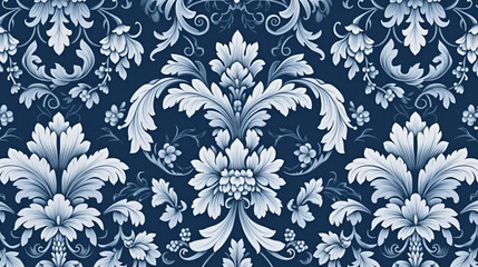  vertical blue vintage floral
