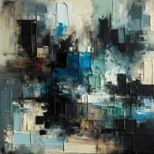 Abstract Rough Painting Texture Featuring Black, Blue, And Green Colors