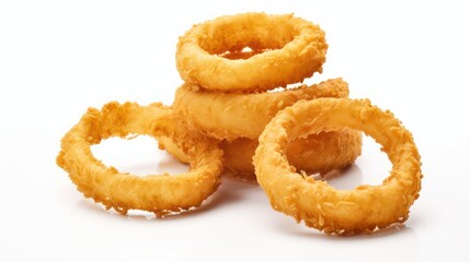 Canvas Print - onion rings on a white background